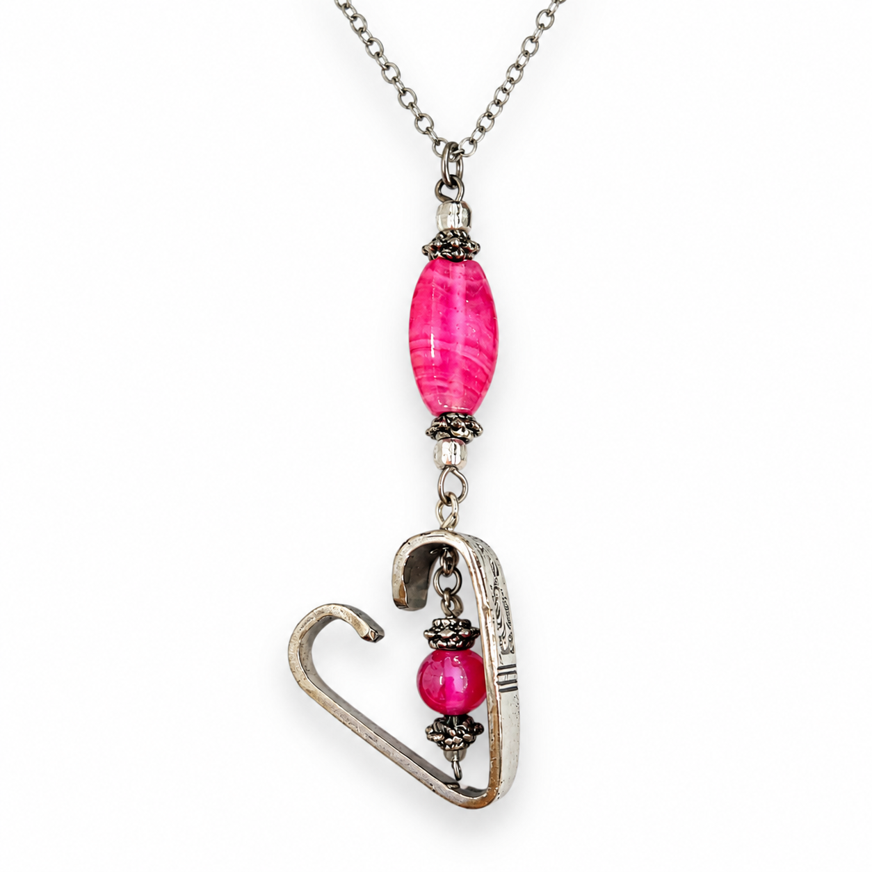 Heart Pendant Necklace | Handcrafted Reclaimed Silver-Plated Jewellery