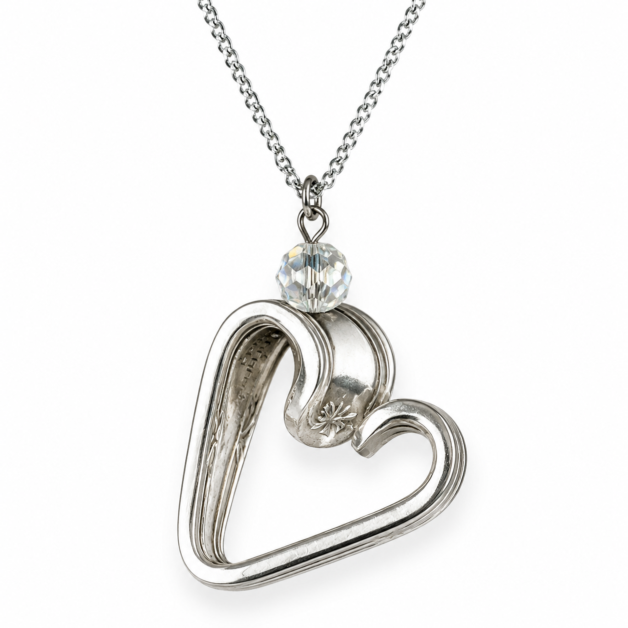 Heart Pendant Necklace | Handcrafted Reclaimed Silver-Plated Jewellery