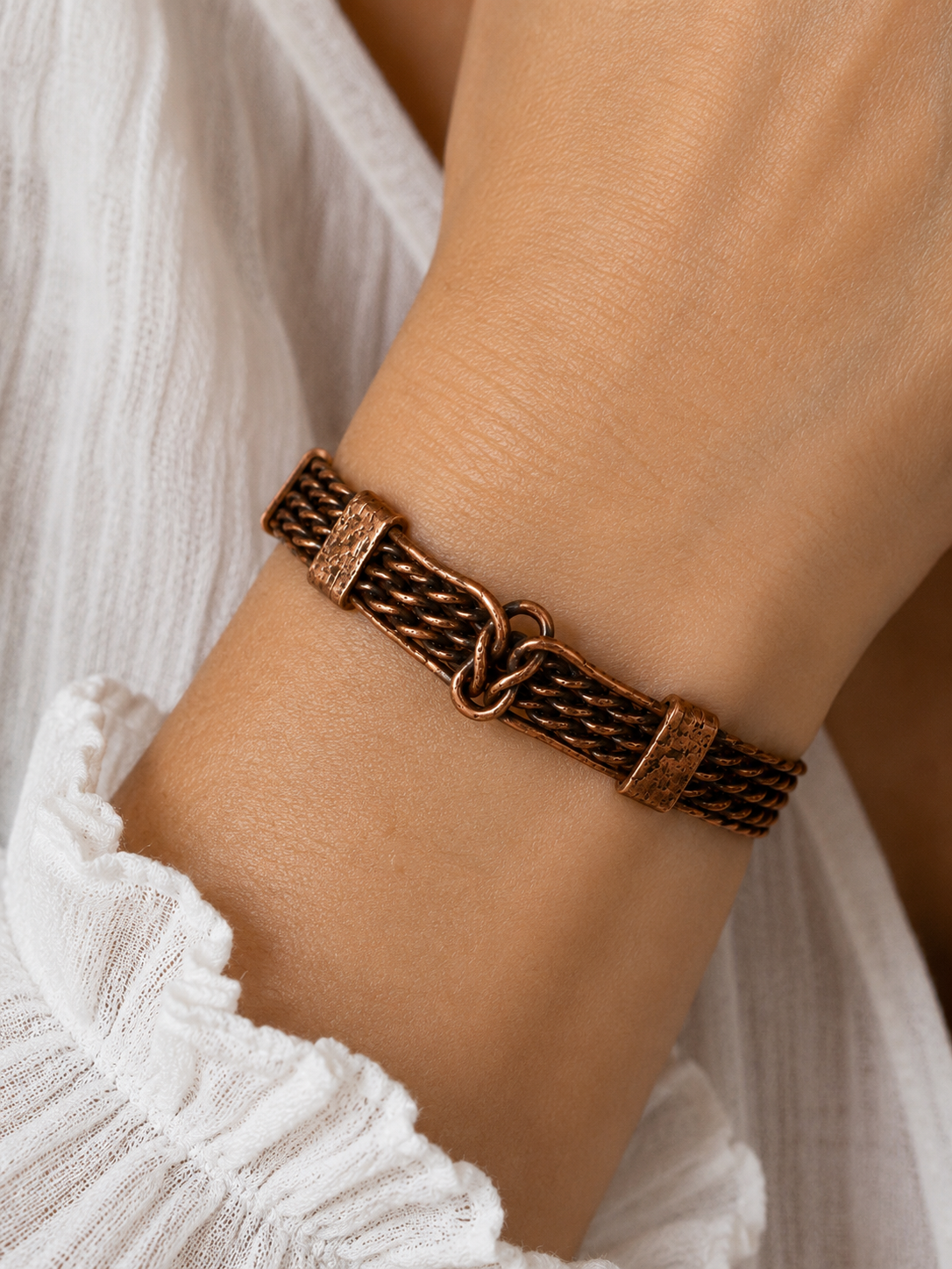 Twisted Copper Wire Bracelet | Handcrafted Reclaimed Copper Jewellery