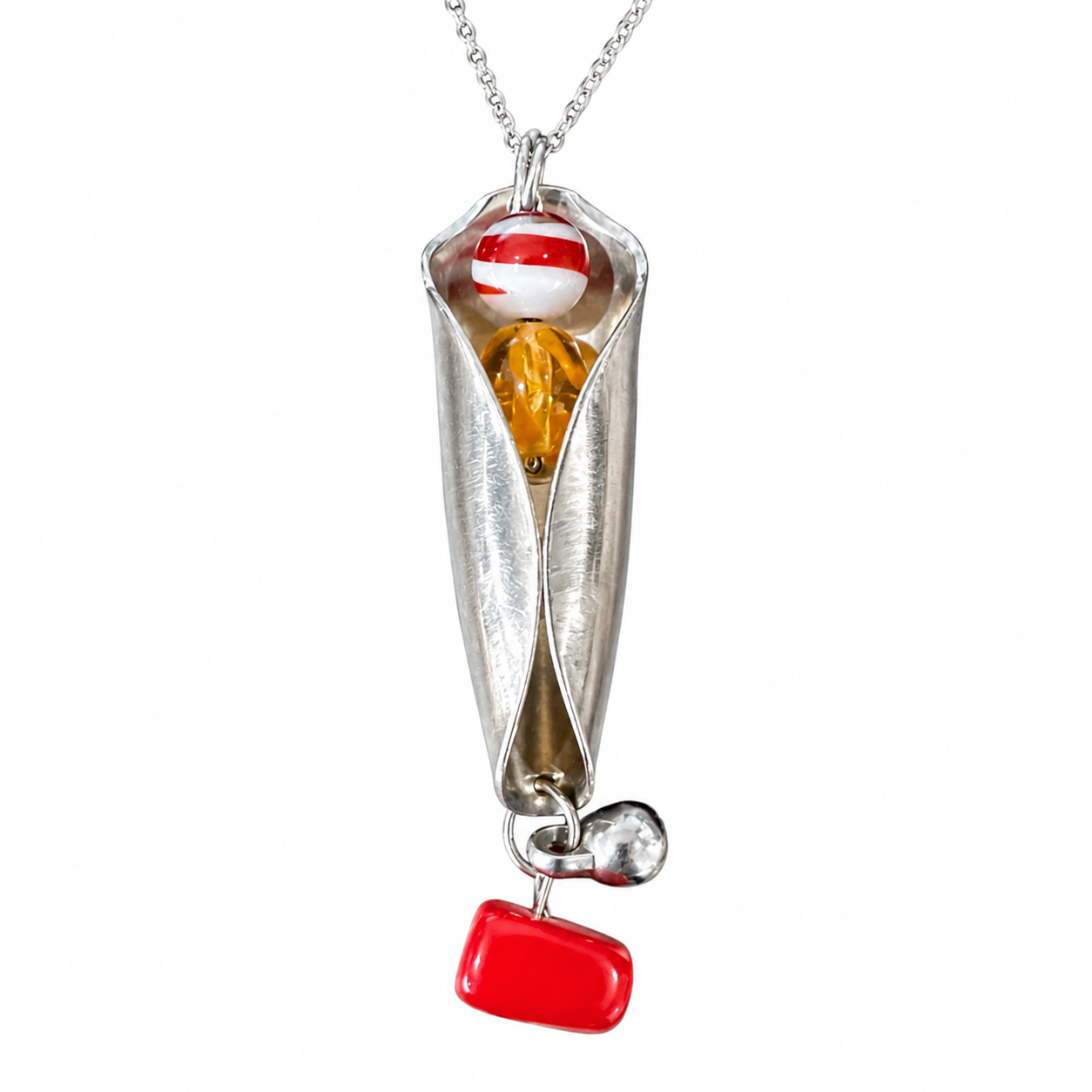 Steampunk Pendant Necklace | Handcrafted Reclaimed Silver-Plated Spoon Jewellery