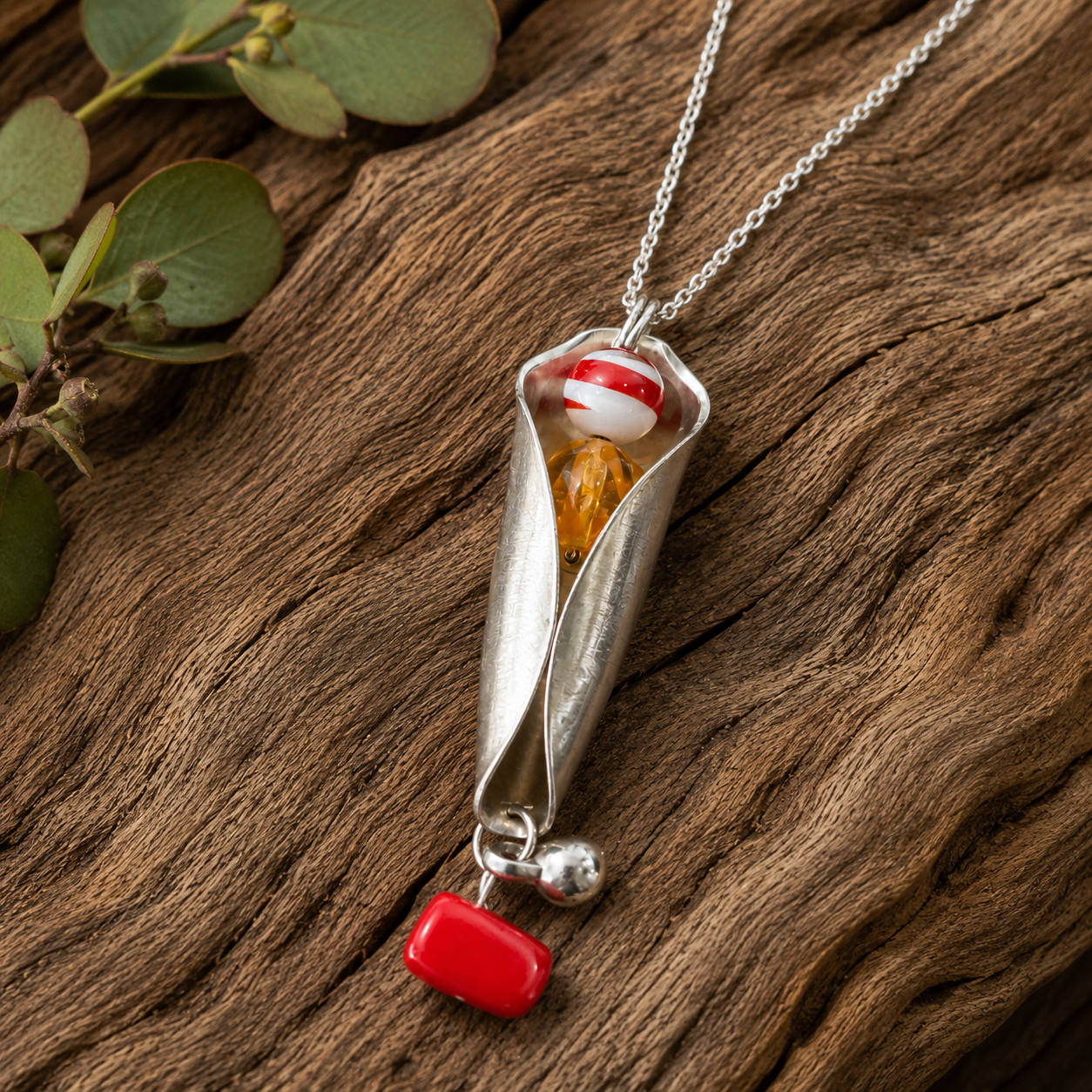 Steampunk Pendant Necklace | Handcrafted Reclaimed Silver-Plated Spoon Jewellery