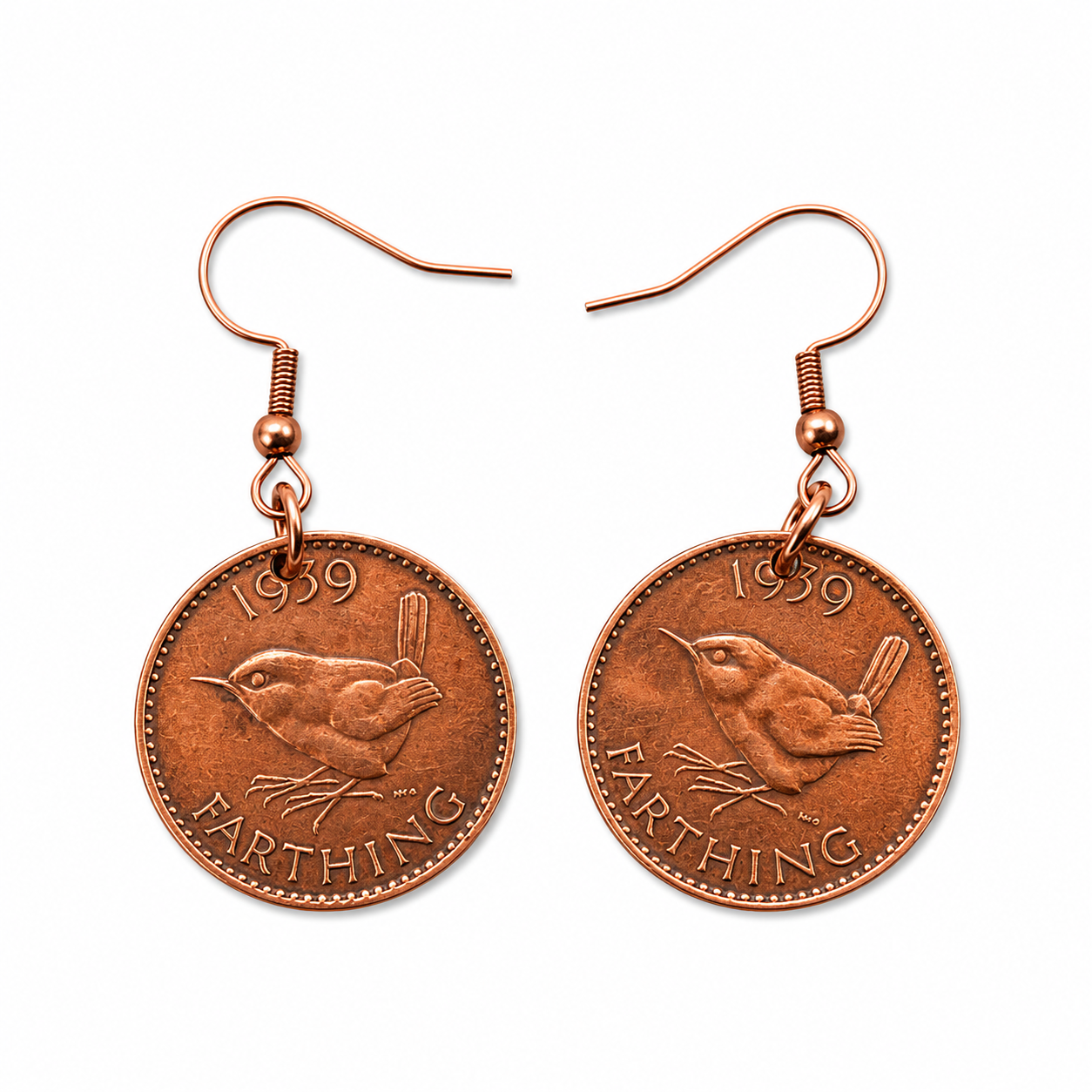 Australian Farthing Coin Earrings | Handcrafted Reclaimed 1939 Farthing Jewellery