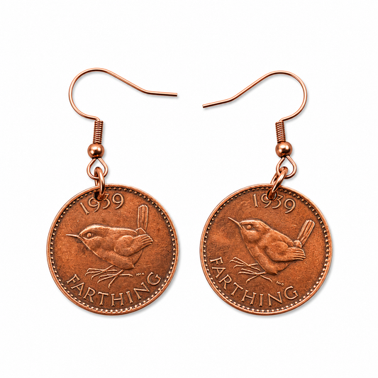 Australian Farthing Coin Earrings | Handcrafted Reclaimed 1939 Farthing Jewellery