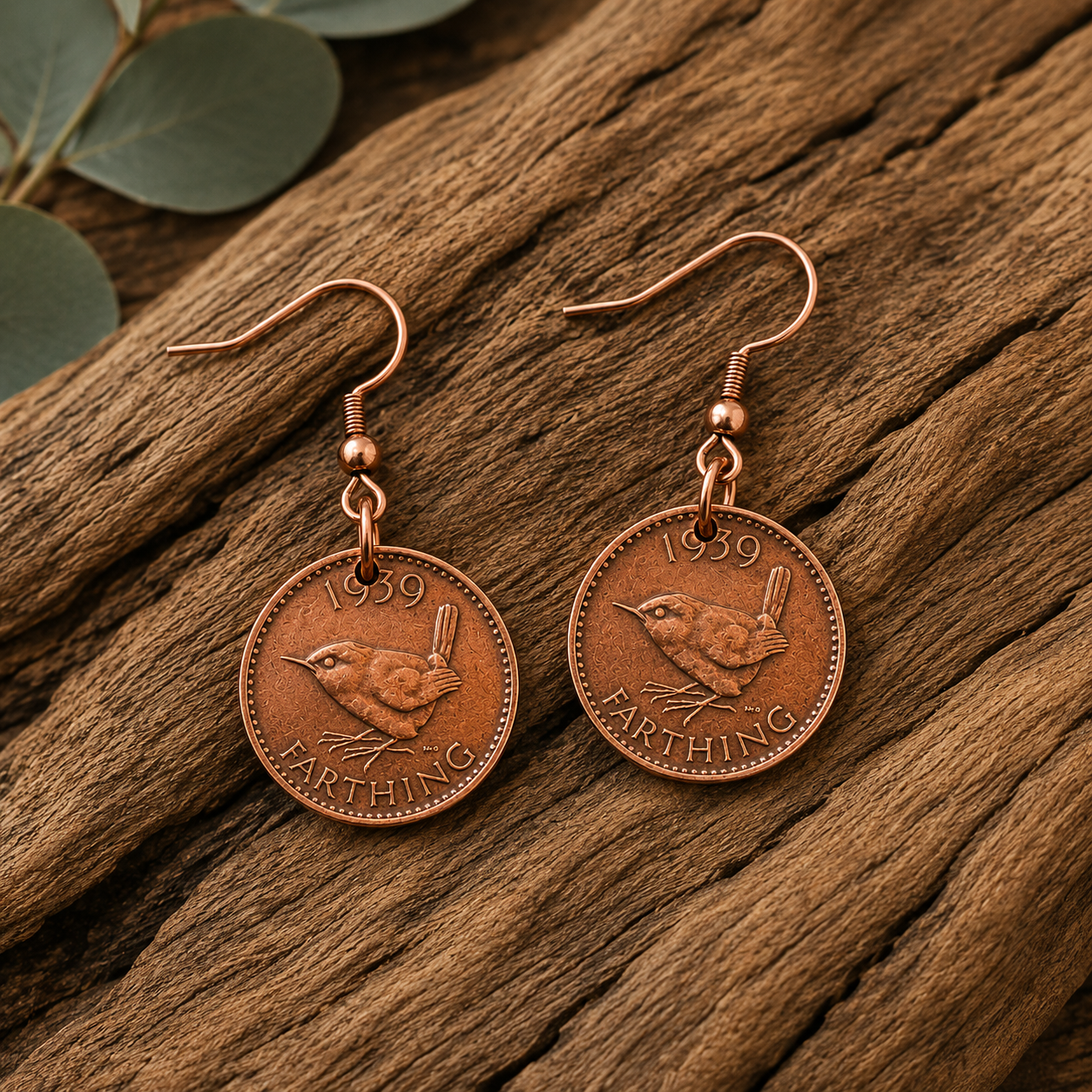 Australian Farthing Coin Earrings | Handcrafted Reclaimed 1939 Farthing Jewellery