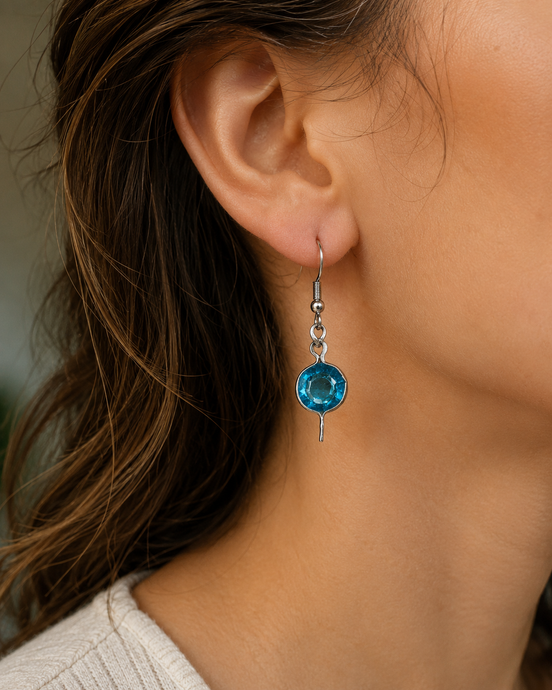 Vintage Turquoise Glass Bead Earrings | Handcrafted Reclaimed Jewellery