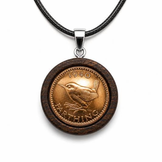 1940 Australian Farthing Pendant Necklace | Handcrafted Reclaimed Coin Jewellery