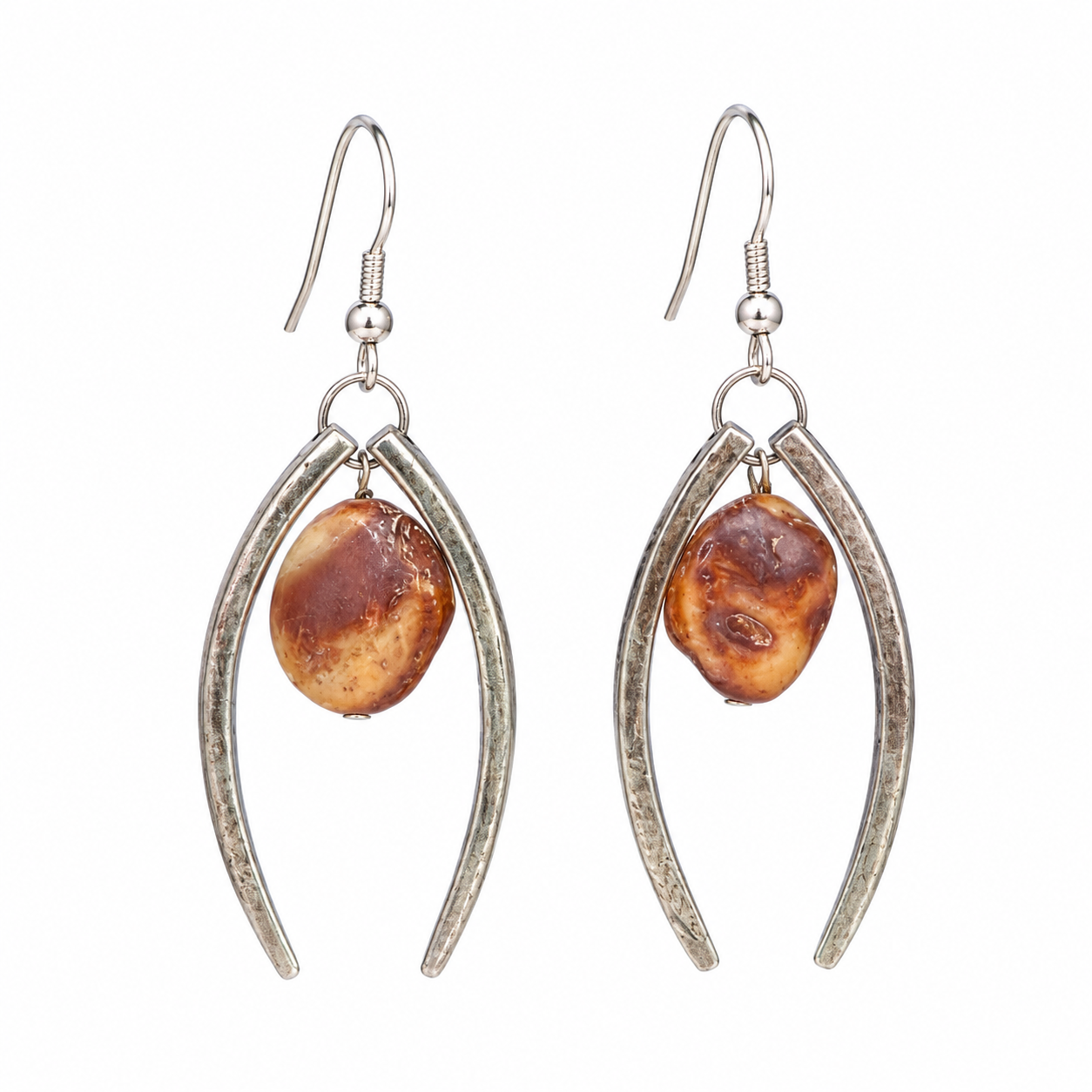 Earthstone Bead Earrings | Handcrafted Reclaimed Jewellery