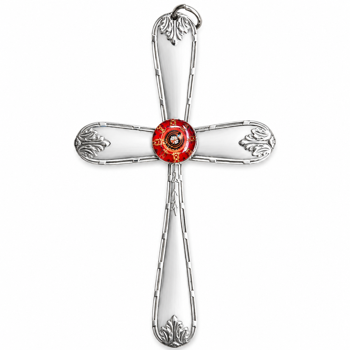 Silver Plate Cutlery Cross Ornament | Handcrafted Vintage Silver Plate Art
