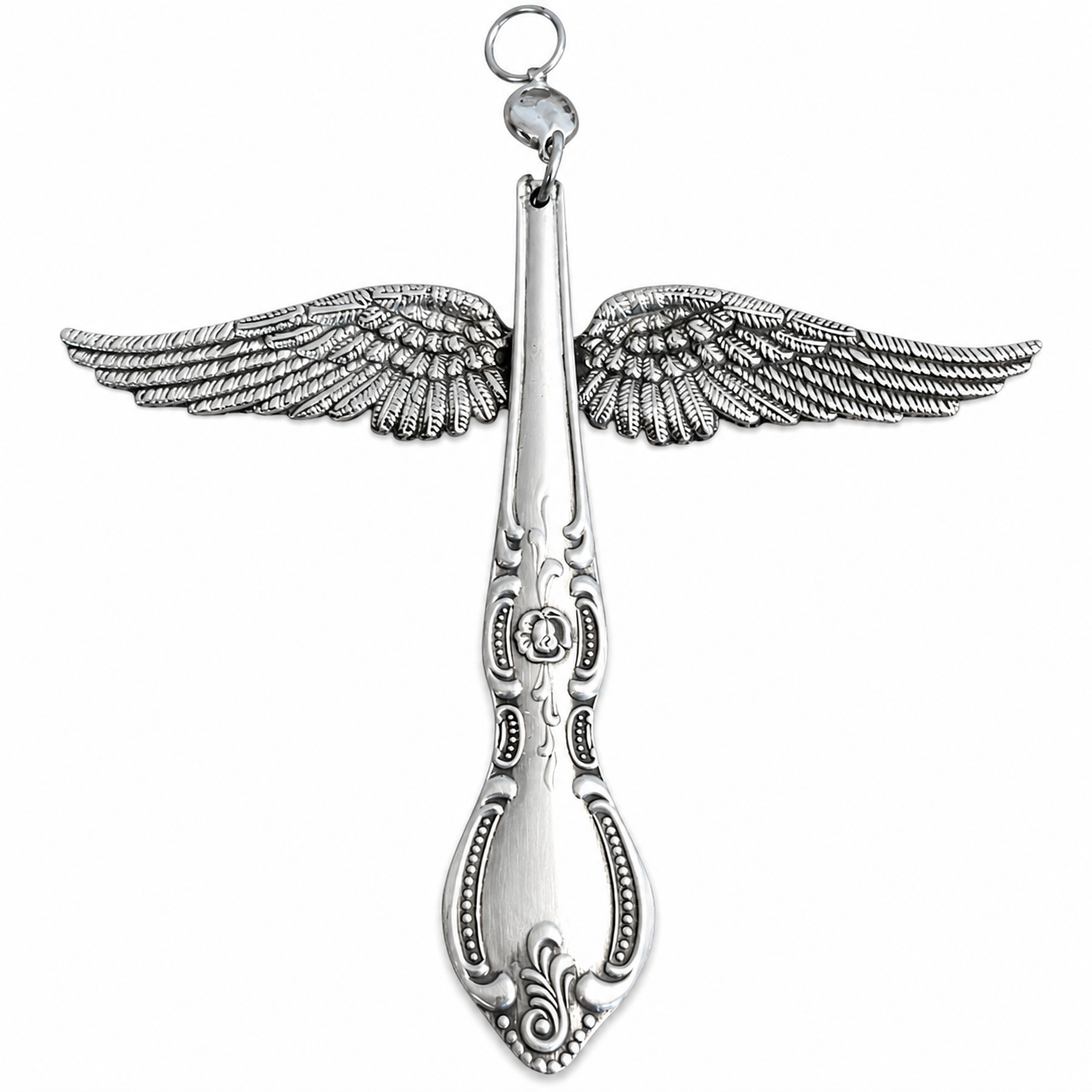 Guardian Angel Ornament | Handcrafted Vintage Silver Plate Art