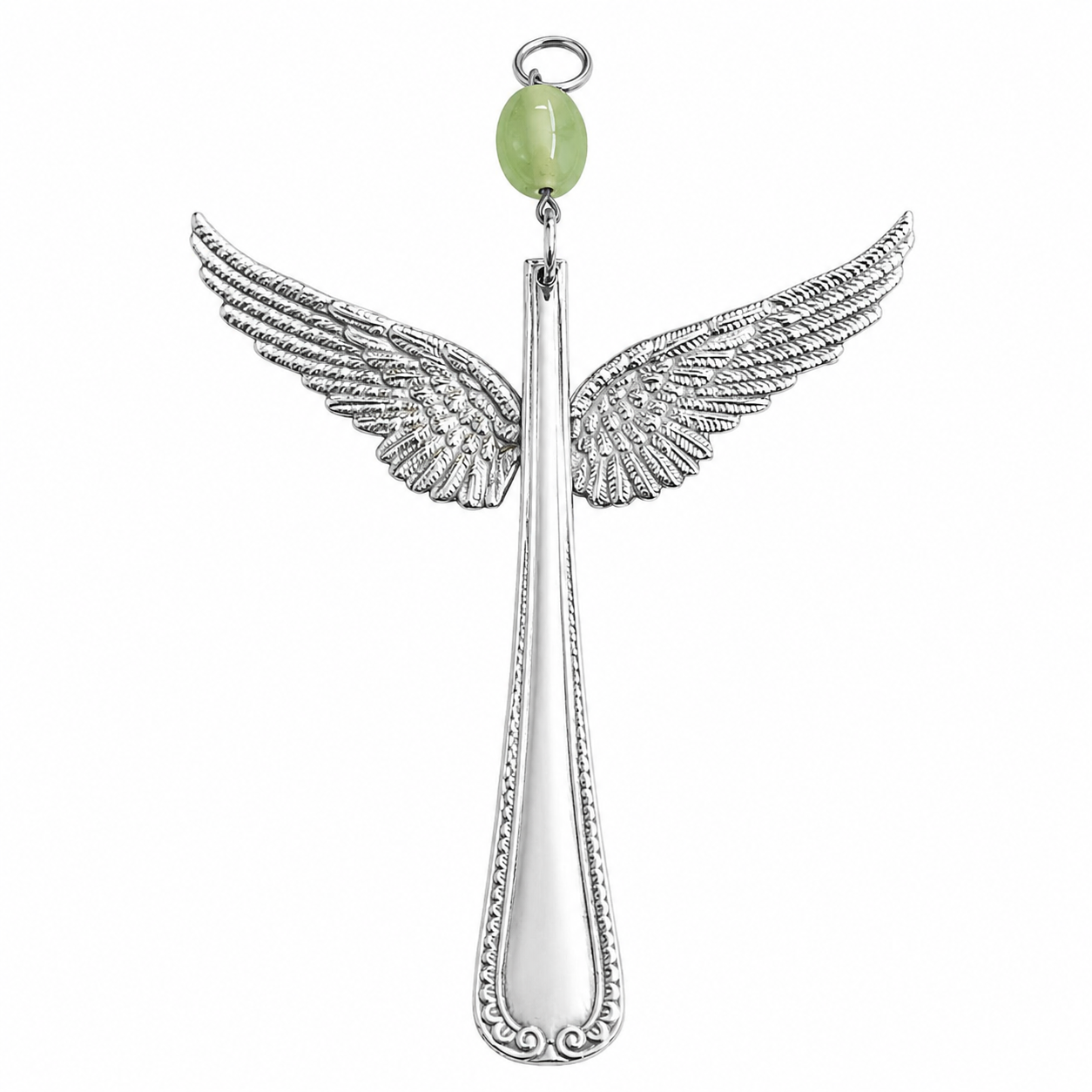 Silver Plate Guardian Angel Ornament | Handcrafted Vintage Cutlery Art