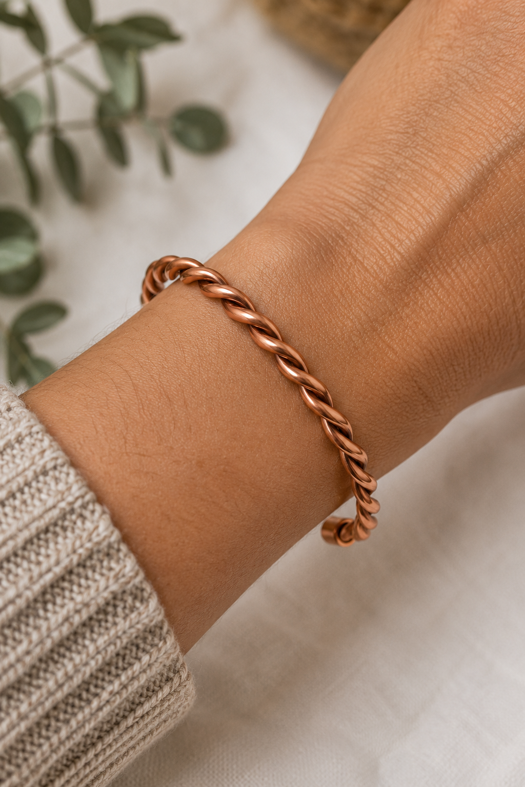 Twisted Copper Wire Bracelet | Handcrafted Reclaimed Copper Jewellery