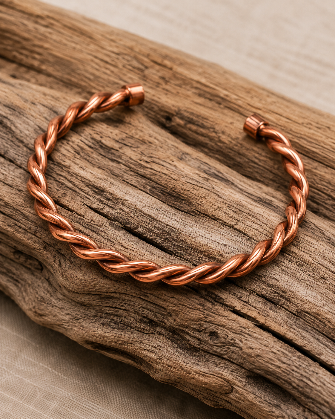 Twisted Copper Wire Bracelet | Handcrafted Reclaimed Copper Jewellery