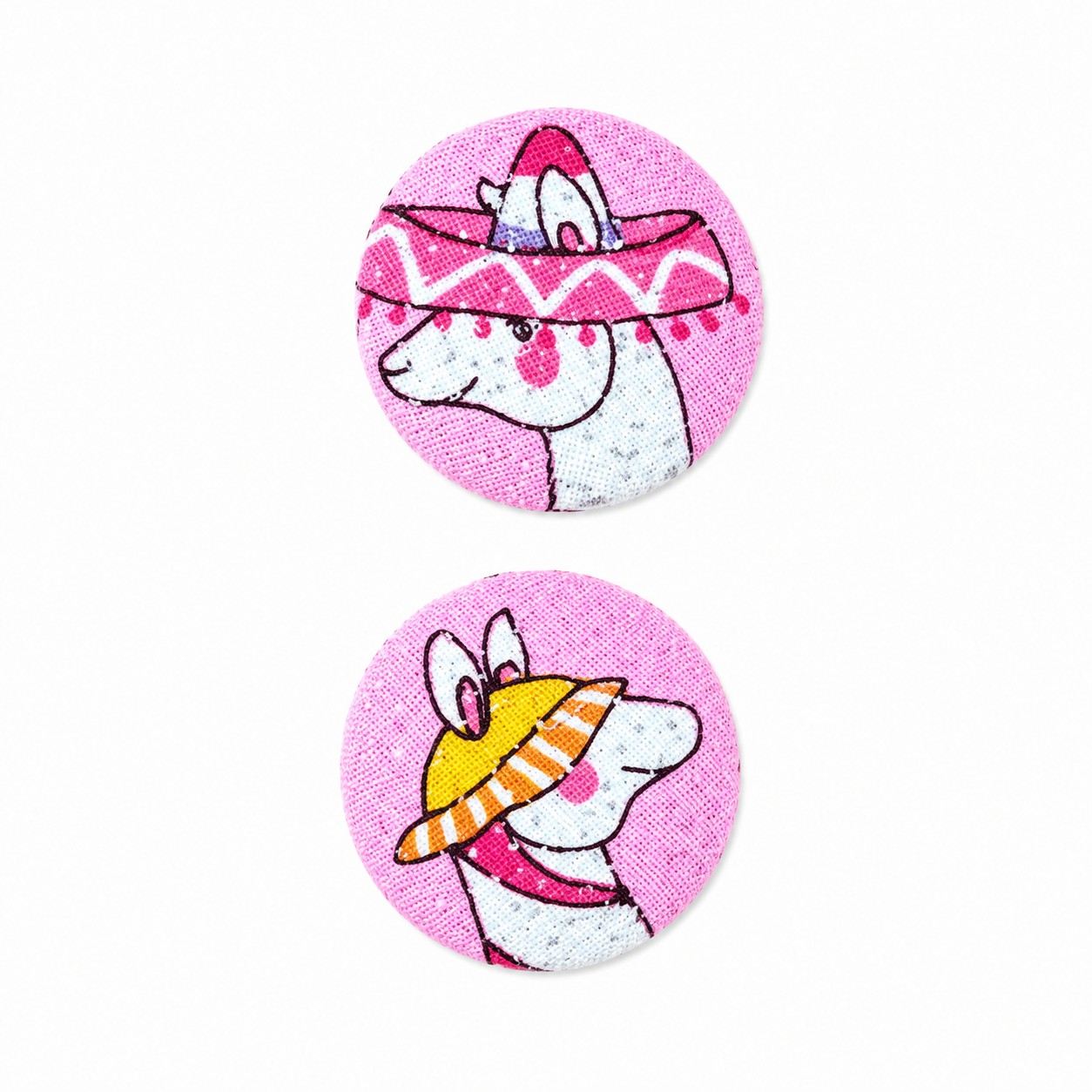 Pink Sparkly Alpaca Stud Earrings | Handcrafted Upcycled Fabric Jewellery