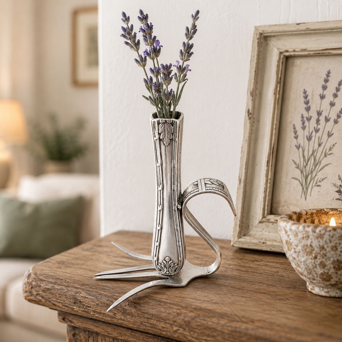 Victorian Silver Plate Bud Vase | Handcrafted Reclaimed Home Décor