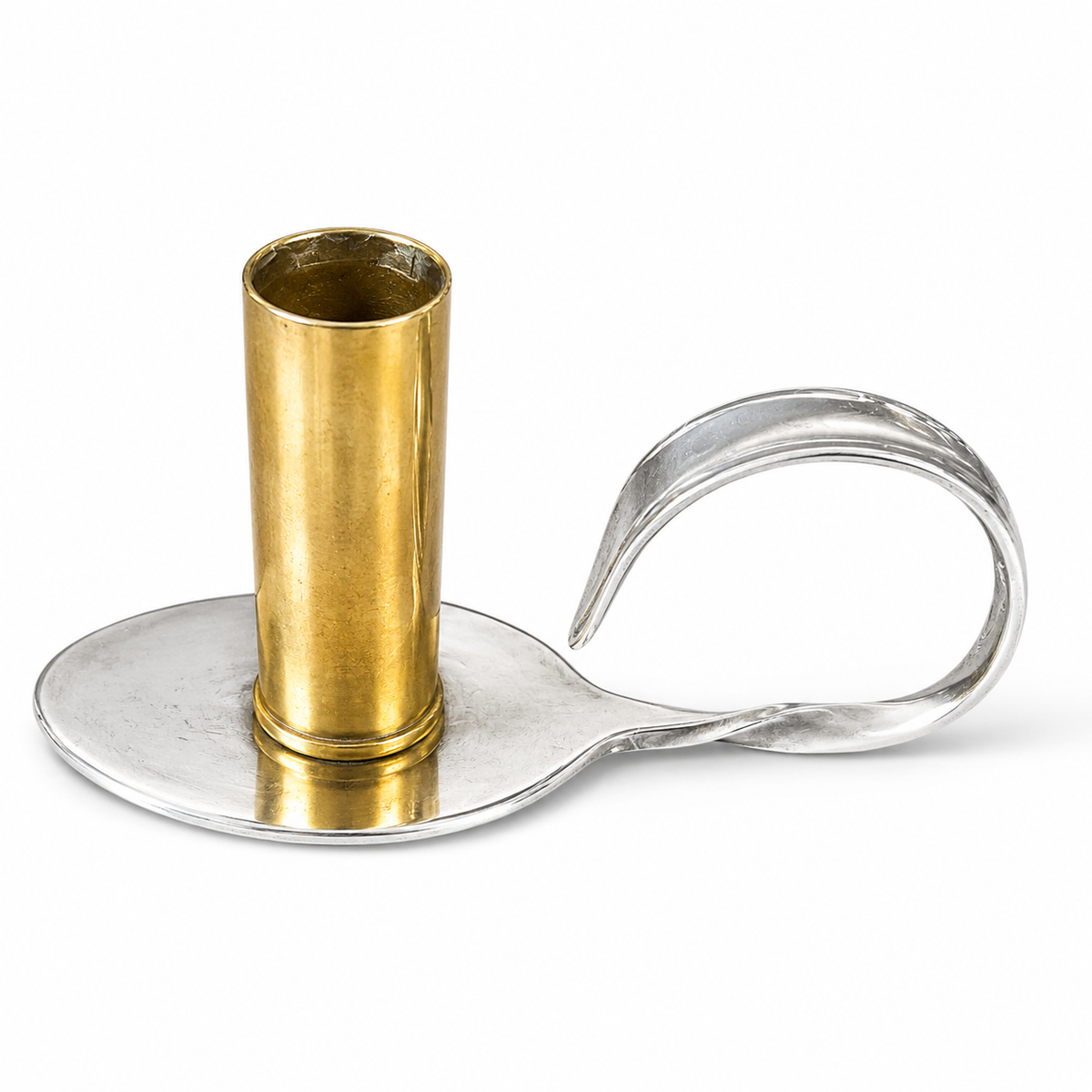 Victorian Silver Plate & Brass Bud Vase | Handcrafted Reclaimed Home Décor