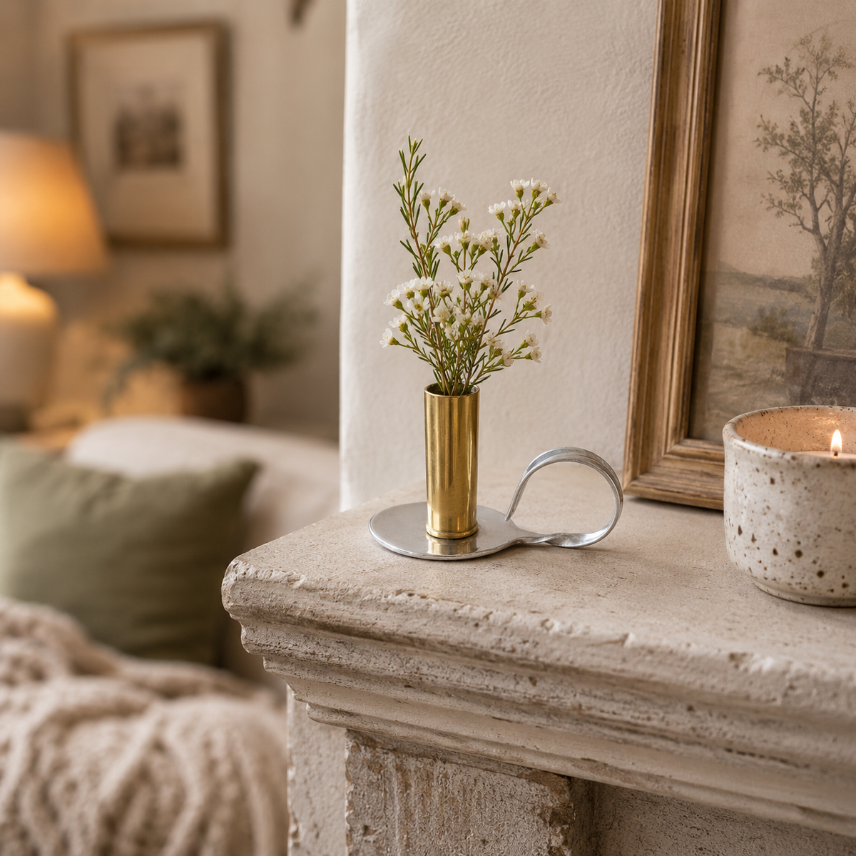 Victorian Silver Plate & Brass Bud Vase | Handcrafted Reclaimed Home Décor