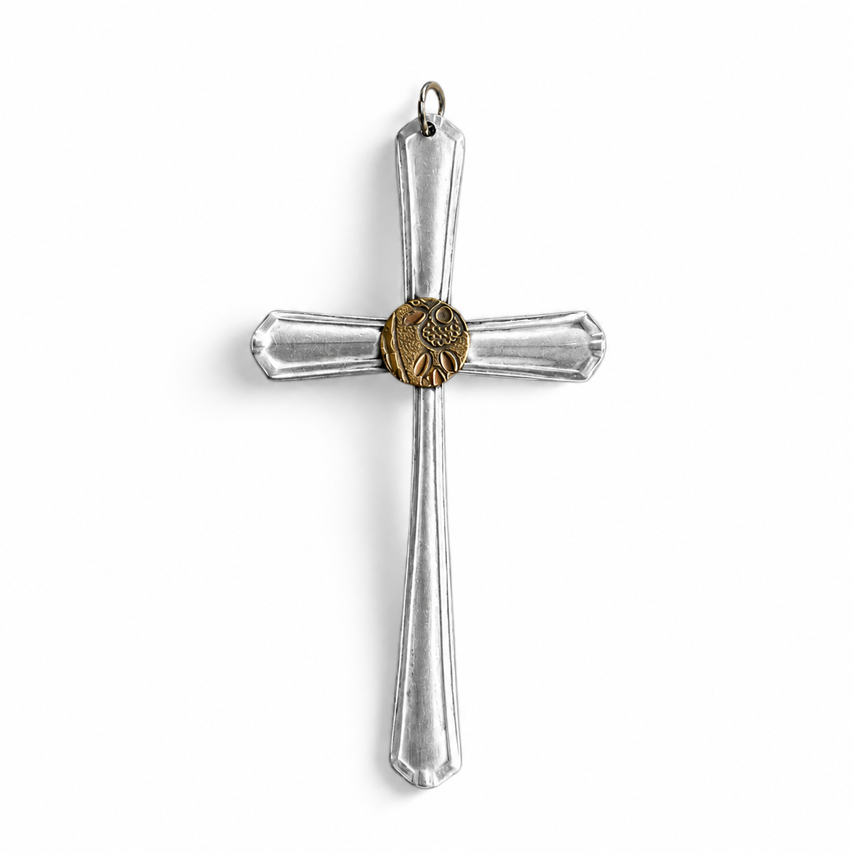 Silver Plate Cutlery Cross Ornament | Handcrafted Vintage Cutlery Art