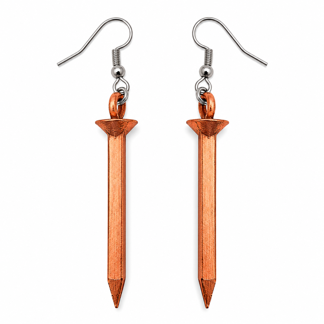 Copper Nail Earrings | Handcrafted Reclaimed Copper Jewellery