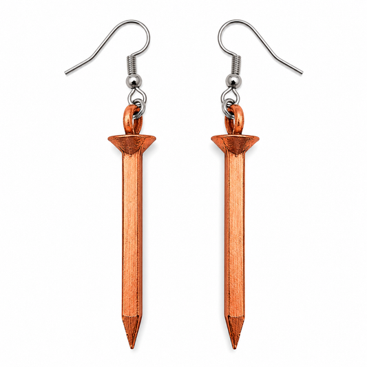 Copper Nail Earrings | Handcrafted Reclaimed Copper Jewellery