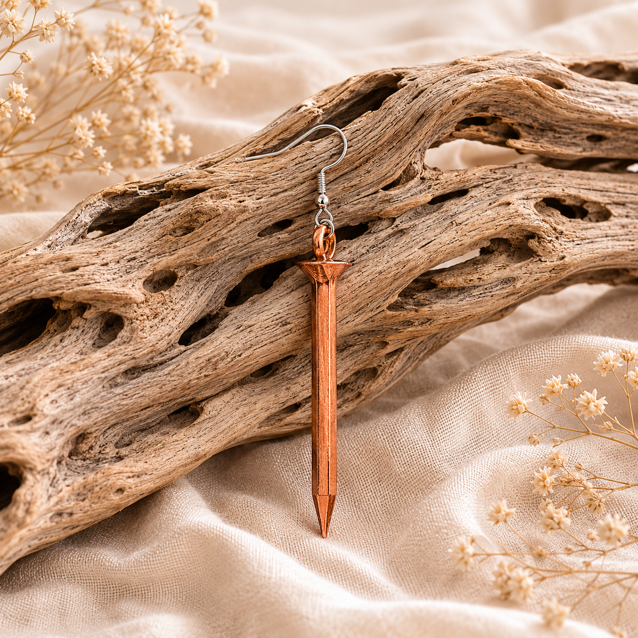 Copper Nail Earrings | Handcrafted Reclaimed Copper Jewellery