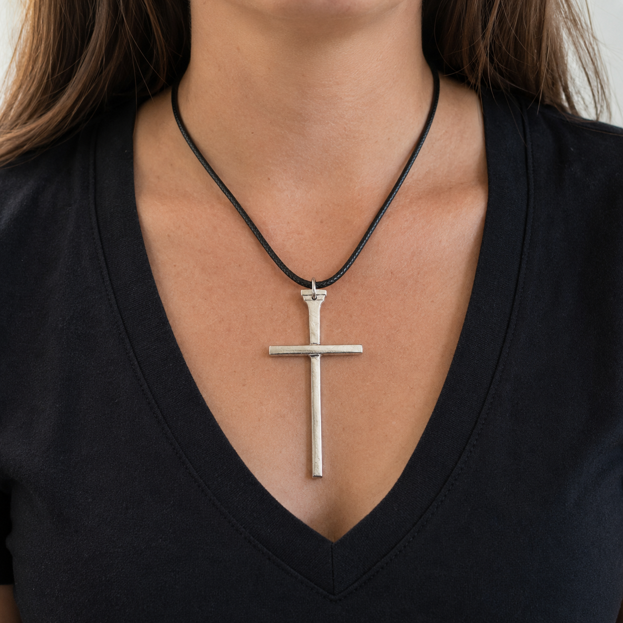 Fork Tine Cross Pendant | Handcrafted Reclaimed Silver Plated Jewellery