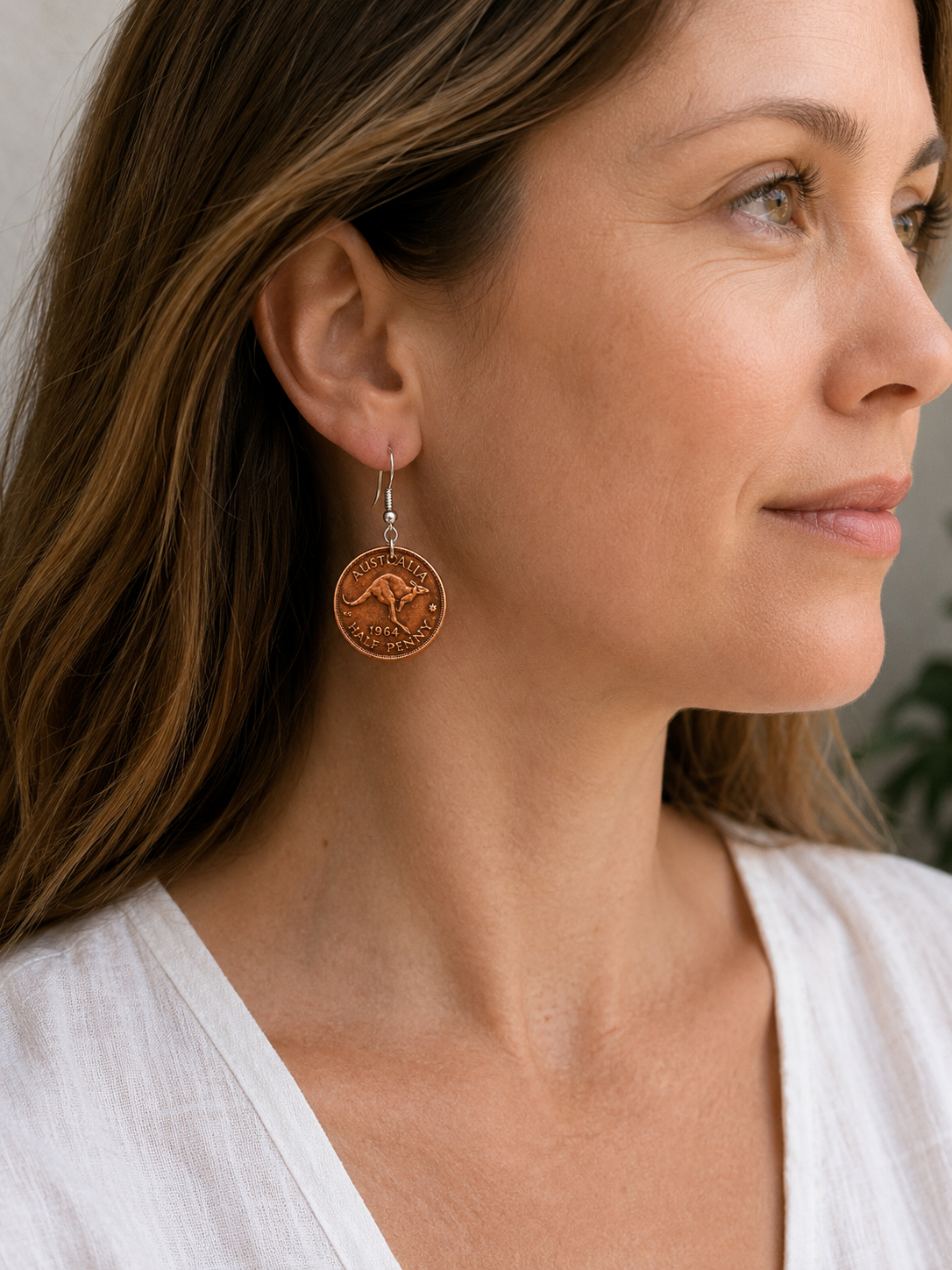 Australian 1964 Penny Coin Earrings | Handcrafted Reclaimed Coin Jewellery