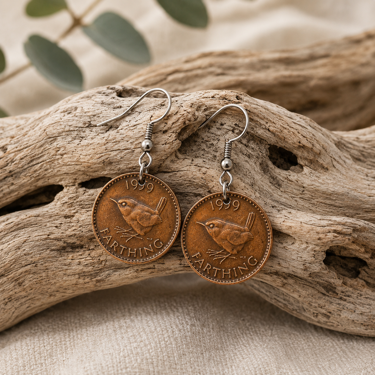 Australian Farthing Coin Earrings | Handcrafted Reclaimed 1959 Farthing Jewellery
