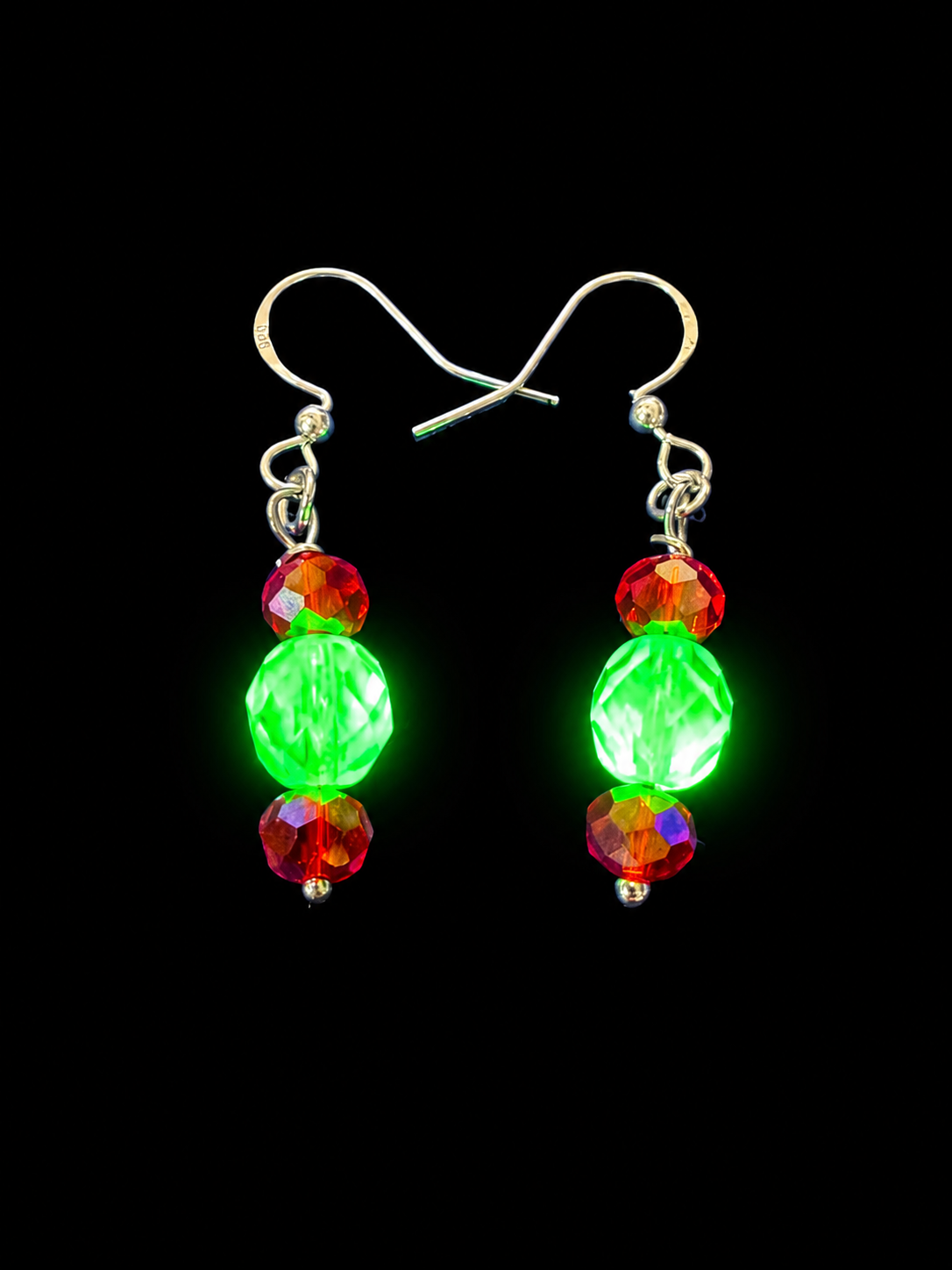 Uranium Glass & Reclaimed Bead Earrings | Handcrafted Reclaimed Jewellery