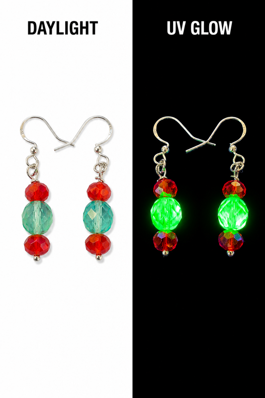Uranium Glass & Reclaimed Bead Earrings | Handcrafted Reclaimed Jewellery