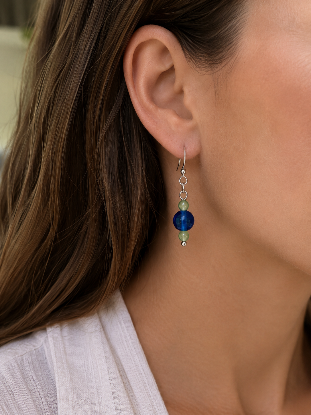 Uranium Glass & Reclaimed Bead Earrings | Handcrafted Reclaimed Jewellery