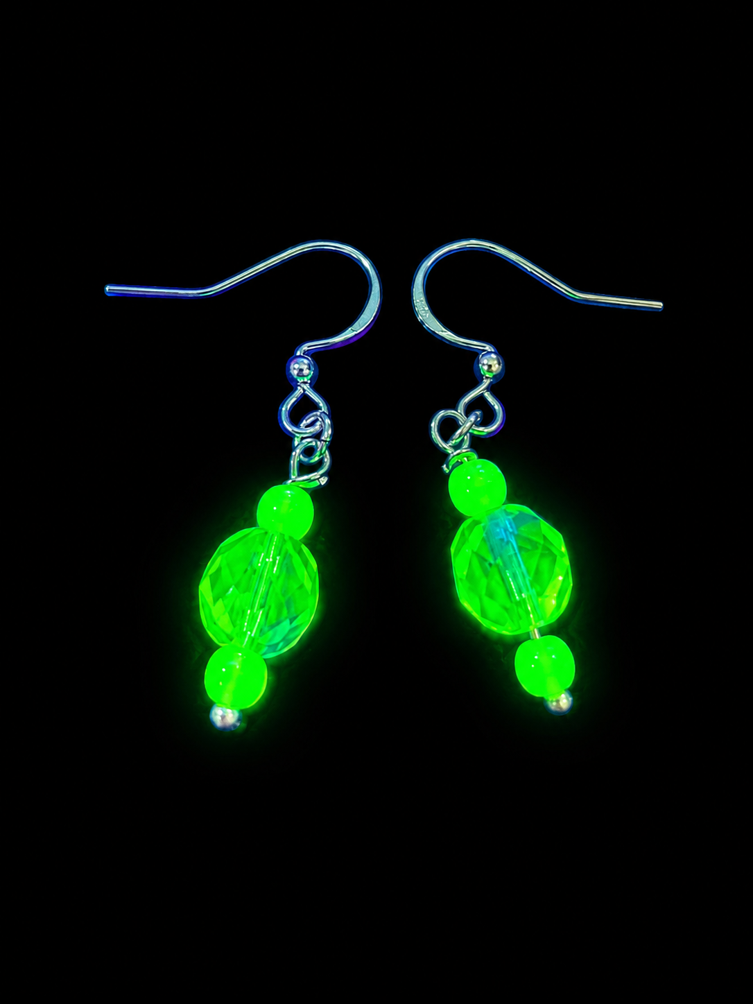 Uranium Glass & Reclaimed Bead Earrings | Handcrafted Reclaimed Jewellery