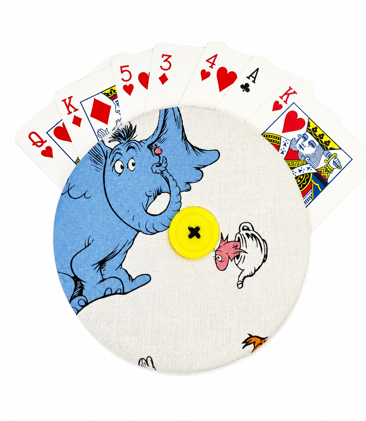 Reversible Seuss and City Card Holder | Handcrafted Reclaimed Fabric Card Game Accessory