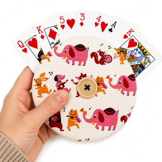 Reversible Cute Animals Card Holder | Handcrafted Reclaimed Fabric Card Game Accessory