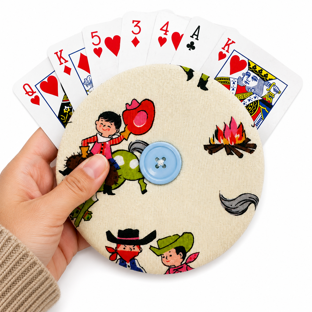 Reversible Wild West Card Holder | Handcrafted Reclaimed Fabric Card Game Accessory (Copy) (Copy) (Copy)
