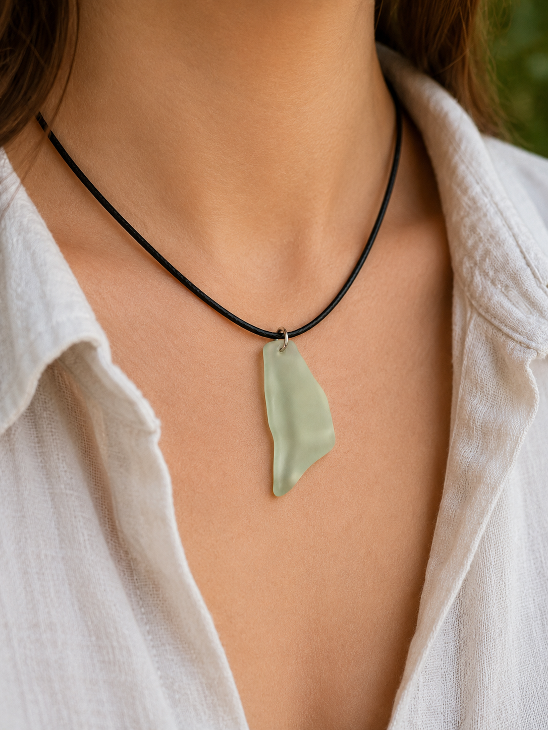 Victorian Uranium Glass Pendant Necklace | Handcrafted Reclaimed Uranium Glass Jewellery