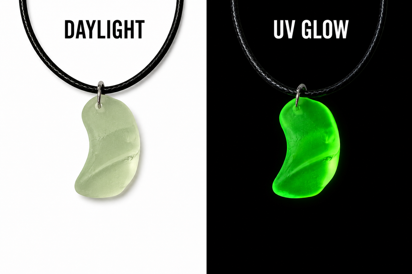 Victorian Uranium Glass Pendant Necklace | Handcrafted Reclaimed Uranium Glass Jewellery
