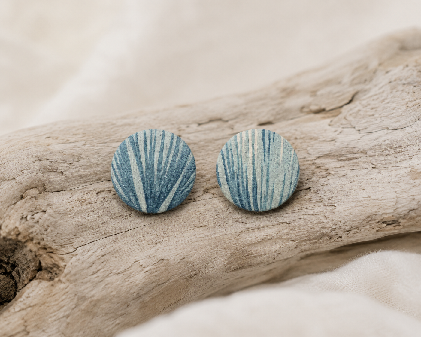 Botanical Fabric Stud Earrings | Handcrafted Reclaimed Fabric Jewellery