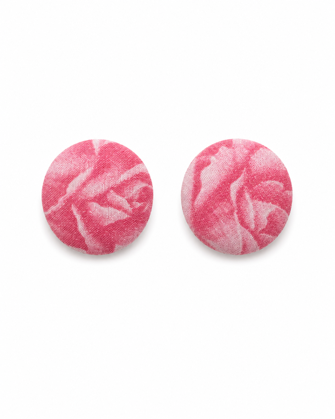 Pink Floral Fabric Stud Earrings | Handcrafted Reclaimed Fabric Jewellery
