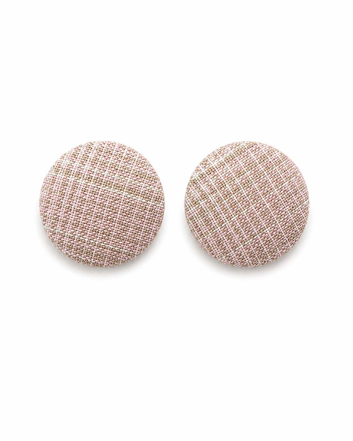 Blush Pink Fabric Stud Earrings | Handcrafted Reclaimed Fabric Jewellery