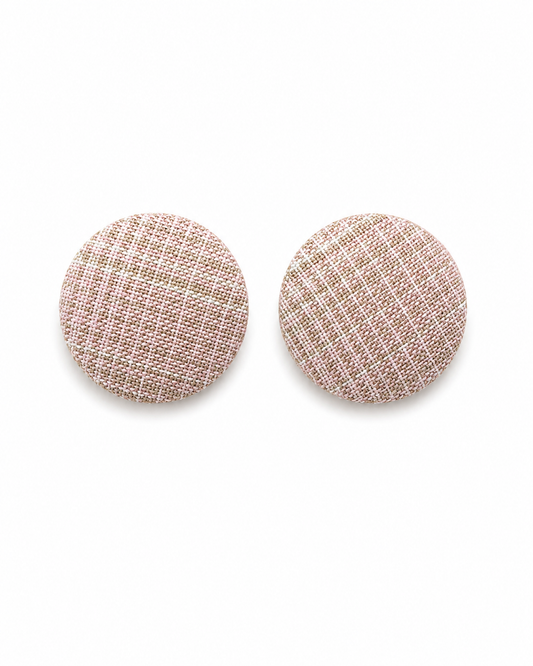 Blush Pink Fabric Stud Earrings | Handcrafted Reclaimed Fabric Jewellery