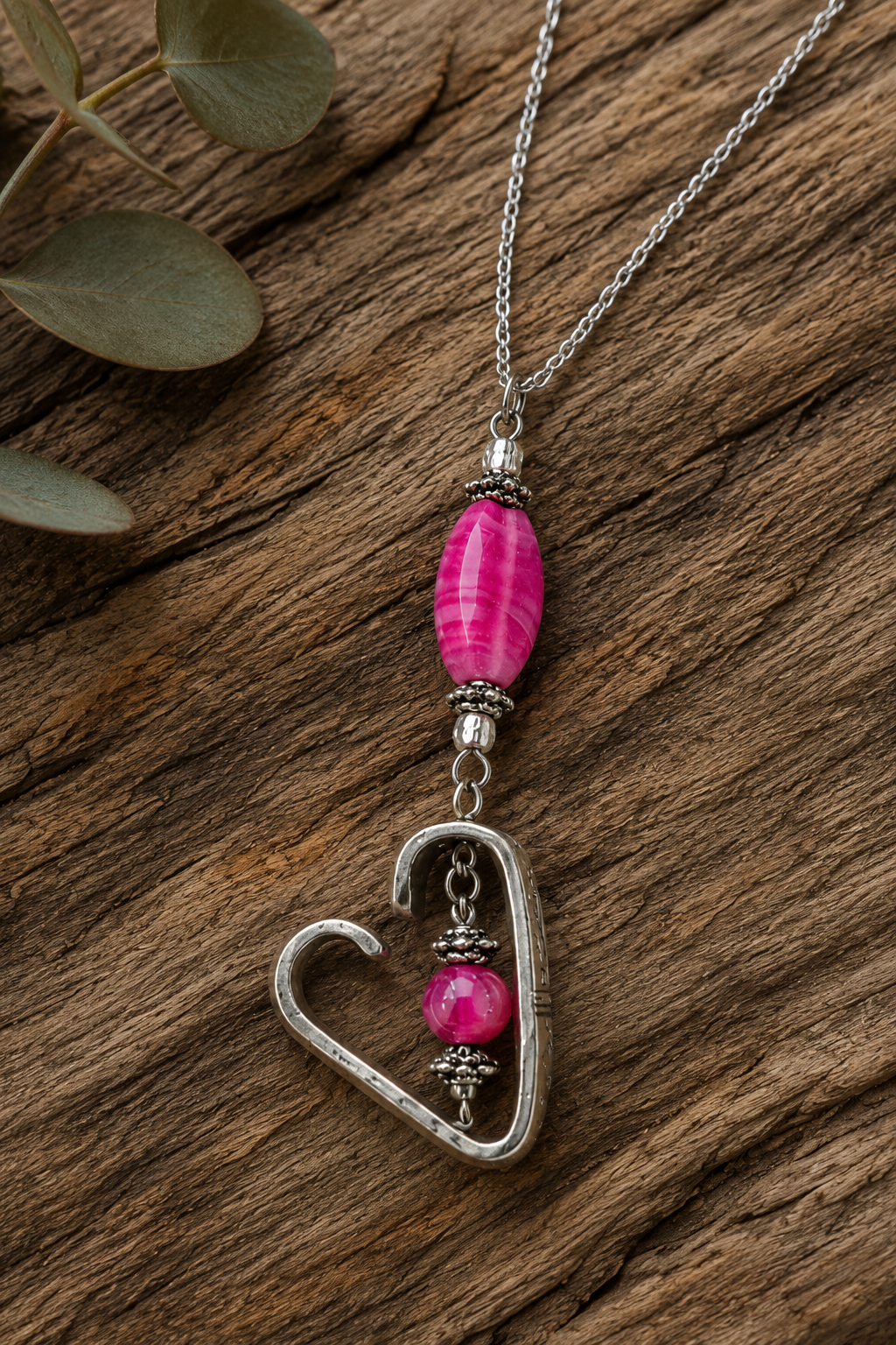 Heart Pendant Necklace | Handcrafted Reclaimed Silver-Plated Jewellery