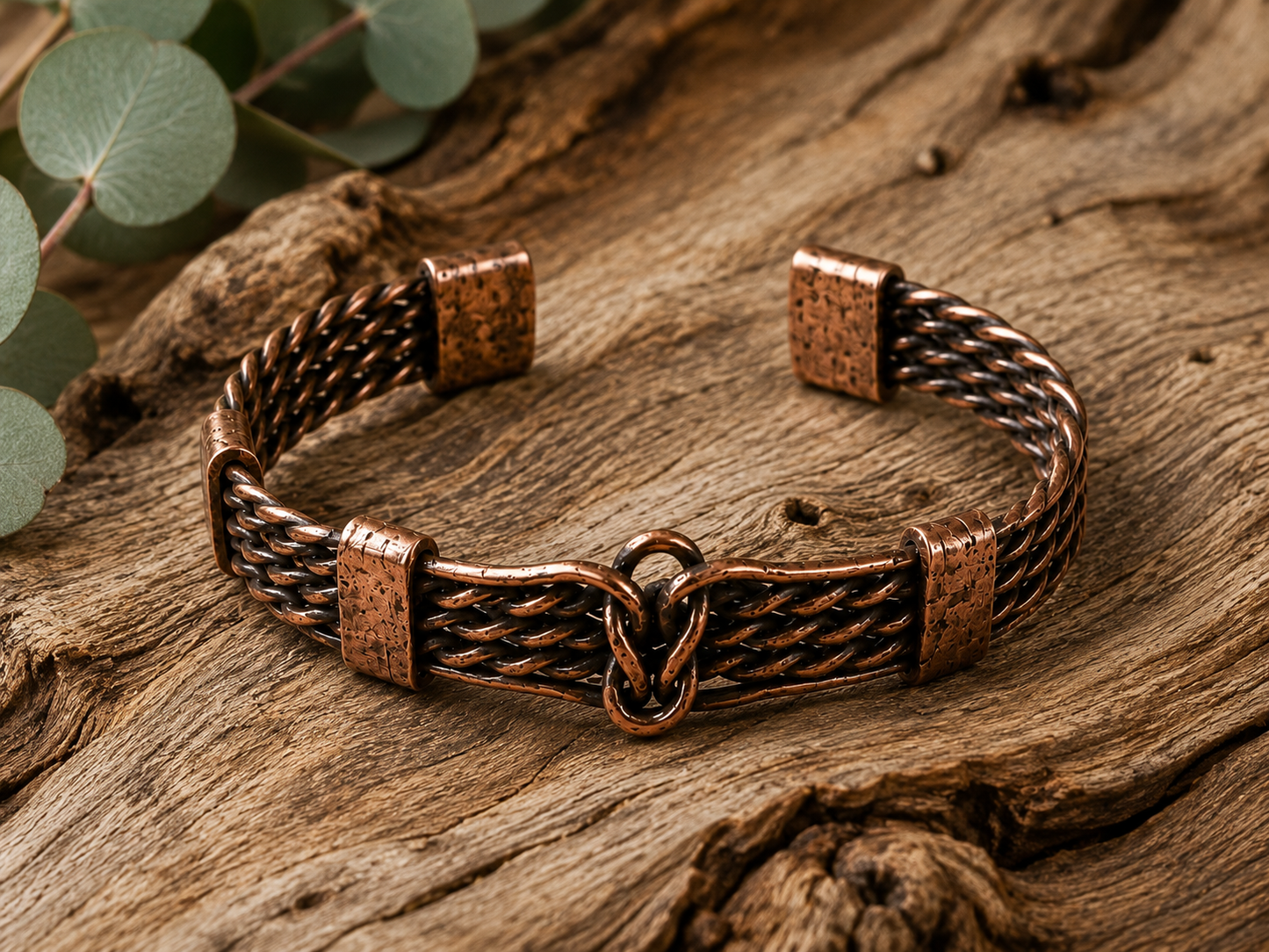 Twisted Copper Wire Bracelet | Handcrafted Reclaimed Copper Jewellery