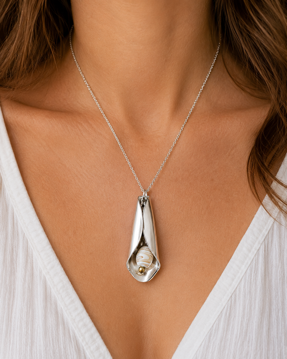 Steampunk Pendant Necklace | Handcrafted Reclaimed Silver-Plated Spoon Jewellery