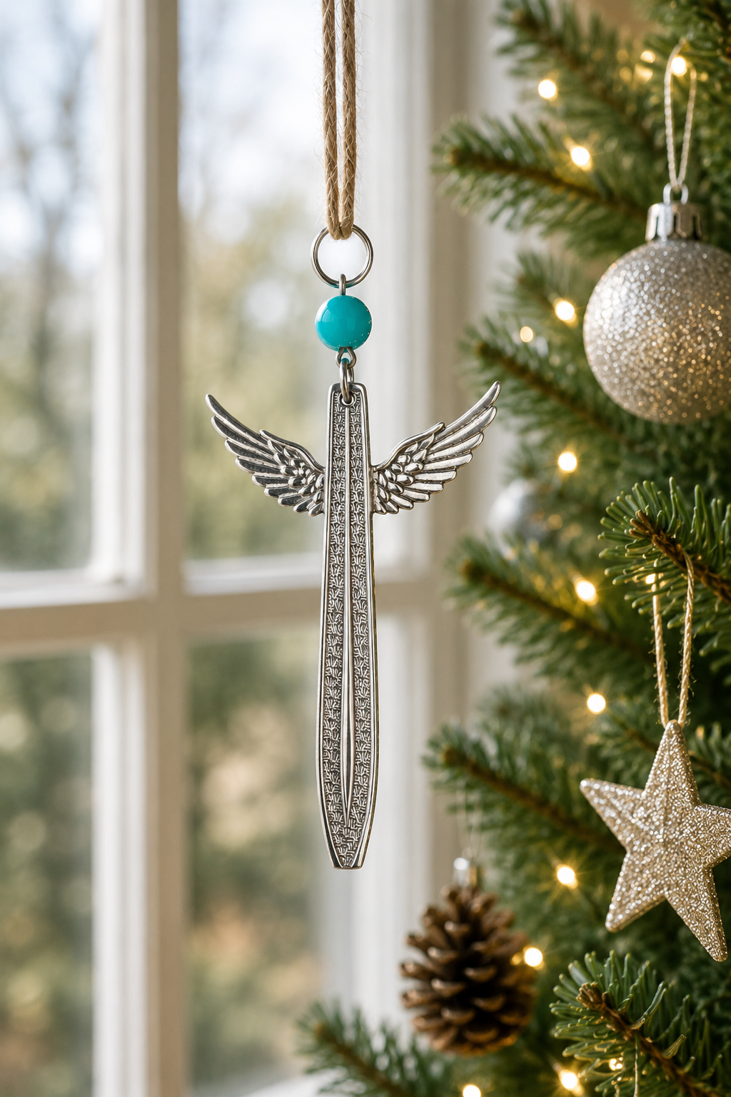 Guardian Angel Ornament | Handcrafted Vintage Silver Plate Art