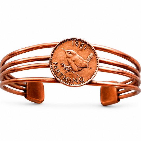 1951 Farthing Copper Bracelet | Handcrafted Reclaimed Jewellery