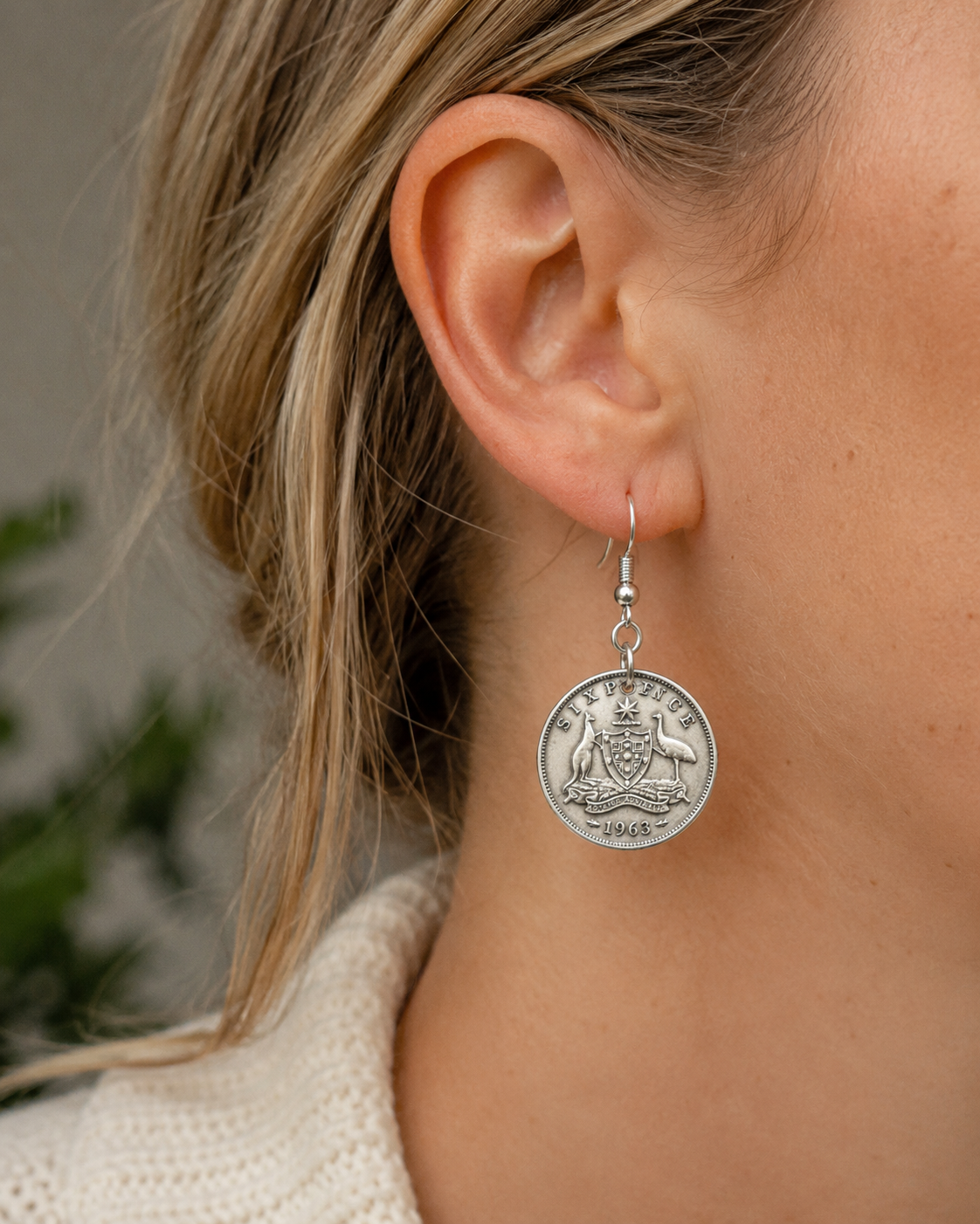 Australian Sixpence Coin Earrings | Handcrafted Upcycled 1963 Coin Jewellery