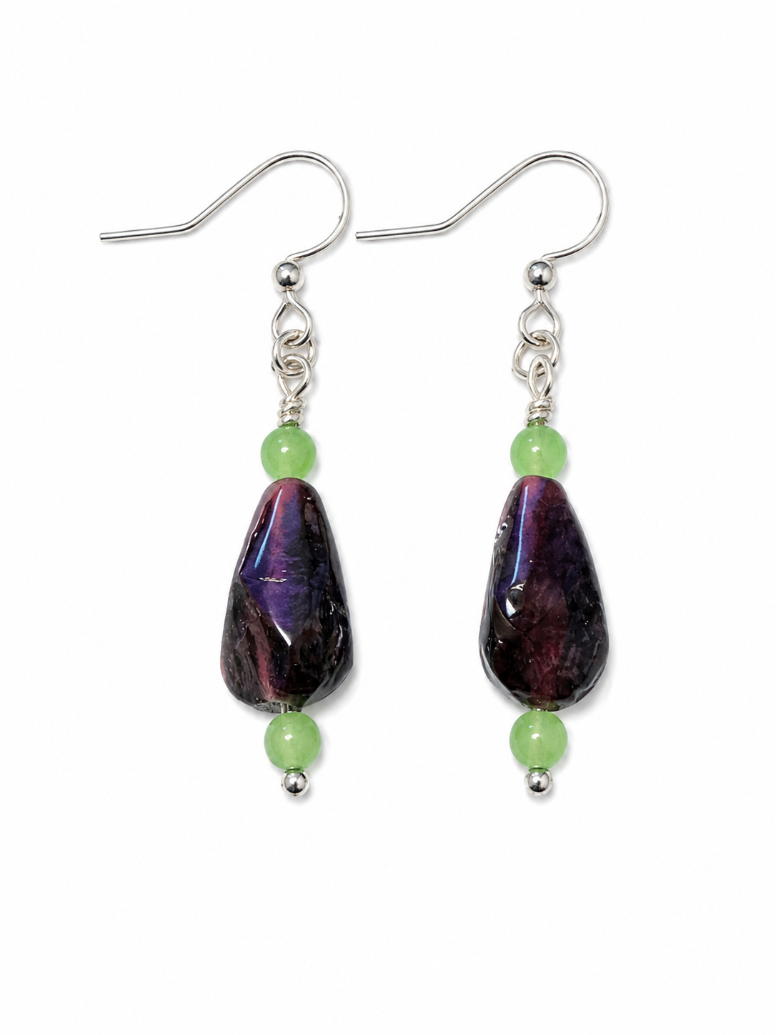 Uranium Glass & Reclaimed Bead Earrings | Handcrafted Reclaimed Jewellery