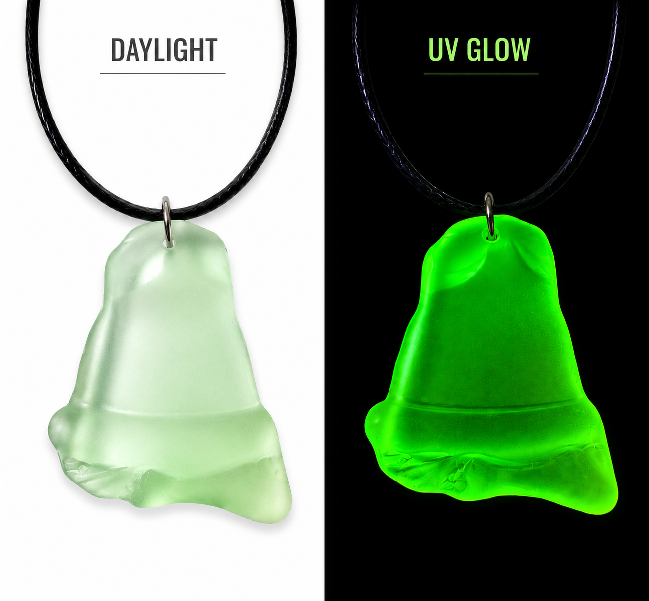 Victorian Uranium Glass Pendant Necklace | Handcrafted Reclaimed Uranium Glass Jewellery