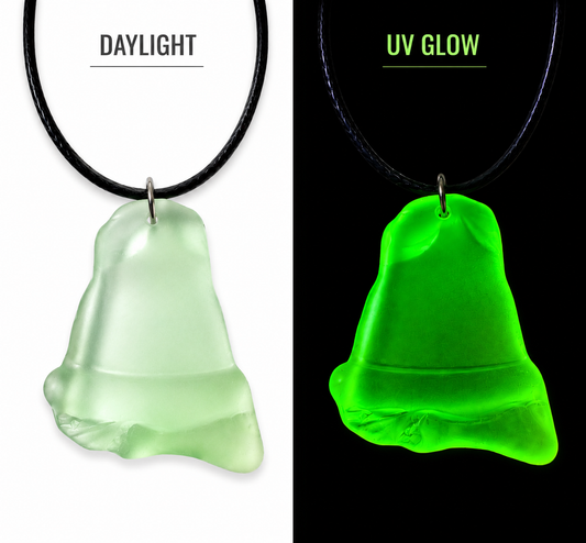 Victorian Uranium Glass Pendant Necklace | Handcrafted Reclaimed Uranium Glass Jewellery