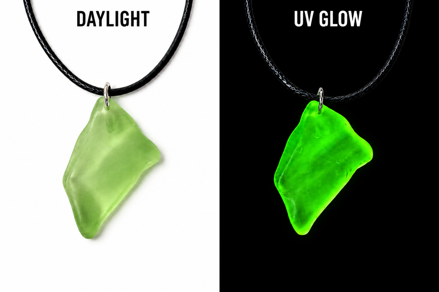 Victorian Uranium Glass Pendant Necklace | Handcrafted Reclaimed Uranium Glass Jewellery